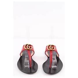 Gucci-Leather sandals-Red