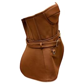 Fendi-Fendi Brown Asymmetric Bustier Top-Brown