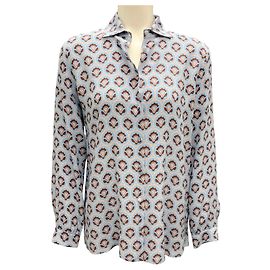 Blusa de seda estampada Etro azul claro 2023 Azul