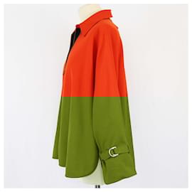 Hermès-Hermes Orange Long Sleeve Collar Shirt-Orange