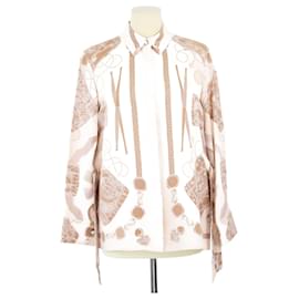 Hermès-HERMES Tops T.FR  Silk-Beige