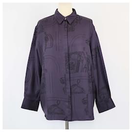 Hermès-Hermes Violet En Desordre Finesse Long Sleeve Shirt-Other