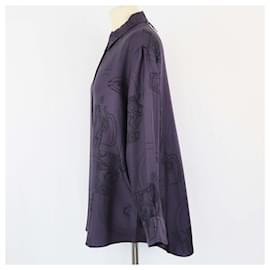 Hermès-Hermes Violet En Desordre Finesse Long Sleeve Shirt-Other