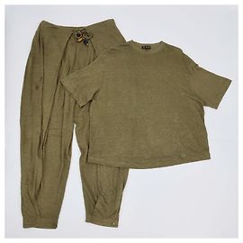 LORO PIANA Pantalones T.FR Lino Verde