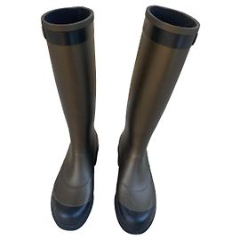 Chanel Rubber Boots Khaki Size 40 Khaki
