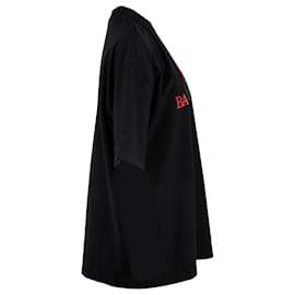 Balenciaga-Balenciaga Rainbow Logo T-shirt in Black Cotton-Black