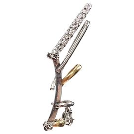 Pendiente de cristal de múltiples aros de Alexander McQueen Plata Metálico