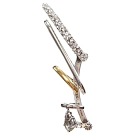 Alexander Mcqueen-Alexander McQueen Multi hoop crystal cuff earring-Silvery,Metallic