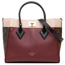 Louis Vuitton-Louis Vuitton Red Monogram On My Side MM-Red,Dark red