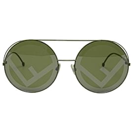 Fendi-Fendi Red Run Away Round Tinted Sunglasses-Red