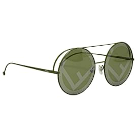 Fendi-Fendi Red Run Away Round Tinted Sunglasses-Red