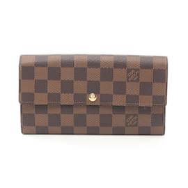 Louis Vuitton-Louis Vuitton Portefeuille Sarah Damier Ebene Bi-fold Long Wallet-Brown