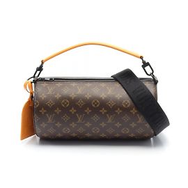 Louis Vuitton Soft Polochon MM Handbag Brown Orange Monogram