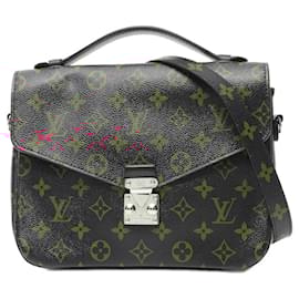 Louis Vuitton-Louis Vuitton Pochette Metis MM Handbag-Black,Red