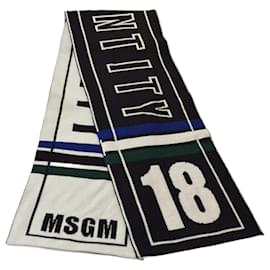 Msgm Doppelseitiger Strickschal Schwarz Weiß Mehrfarben