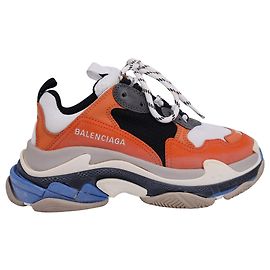 Baskets Triple S à semelle transparente Balenciaga en polyester orange Orange