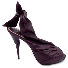 Dior Christian Purple Plum Leather Open Toe Slingback Heels Size 40 Purple