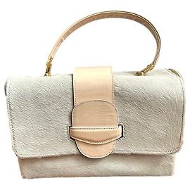 Borsa Philippe Model Cubical in pelle bianca e crema Bianco Crema Bianco sporco