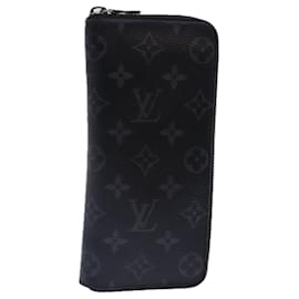 Louis Vuitton-LOUIS VUITTON Monogram Eclipse Zippy Wallet Vertical Wallet M62295 Auth 89056-Monogram