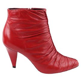 Céline Botas de cuero Roja
