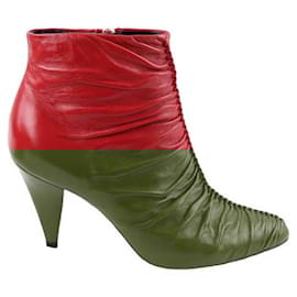 Céline-Leather boots-Red