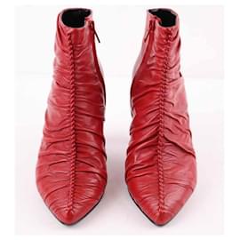 Céline-Leather boots-Red