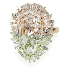 Autre Marque-Suzanne Kalan One Of A Kind Baguette Diamond & Crystal Ring in 18K Yellow Gold-Other