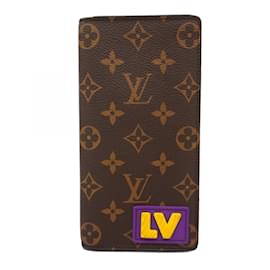 Louis Vuitton-Louis Vuitton Long Wallet Monogram Portefeuille Brazza NM M80523-Brown