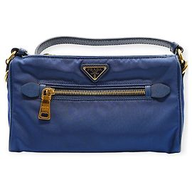 Bolsa de ombro de nylon azul Prada Azul