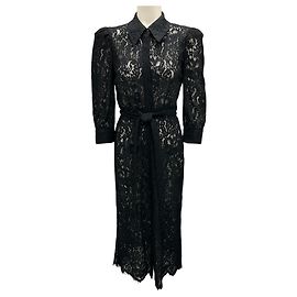 L'Agence Black Kaiya Spitzenhemdkleid Schwarz