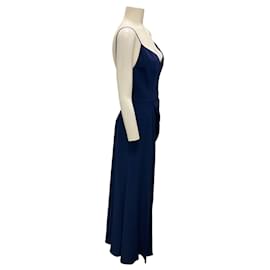 Alexander Mcqueen-Alexander McQueen Blue 2022 Draped Spaghetti Strap Long Dress-Blue