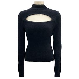 Isabel Marant Etoile Schwarzer Mayers Pullover mit Cut-Out-Details aus Kunstfell von Isabel Marant Étoile Schwarz