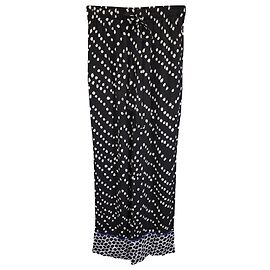 Diane Von Furstenberg Denise Printed Wide-Leg Pants in Black Viscose Black