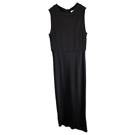 Robe sans manches maxi à effet superposé en viscose noire de Diane Von Furstenberg Noir
