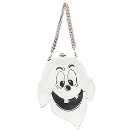 Bolsa de pulso com corrente prateada Friendly Ghost branca da Moschino Couture Branco