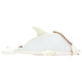 Bolso cruzado de cuero a rayas pastel Mini Dolphin de Thom Browne Otro