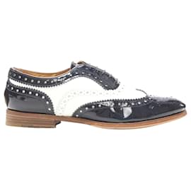 Church's-Church'S Burwood Black Patent White Perforated Leather Brogue Eu36-Black