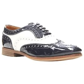 Church's-Church'S Burwood Black Patent White Perforated Leather Brogue Eu36-Black
