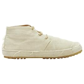 Maison Martin Margiela-Maison Margiela Beige Canvas Leather Lace Up Espadrille Boots Eu39-Brown,Beige