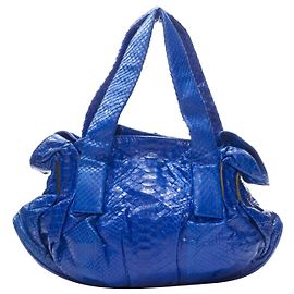 Bolso de mano de cuero escalado azul cobalto Zagliani Azul