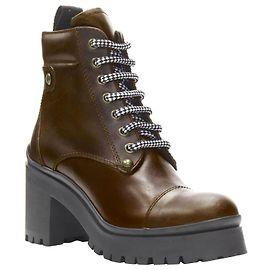 Miu Miu 2019 Vintage Brushed Brown Leather Block Heel Alpine Boots Eu36.5 Brown