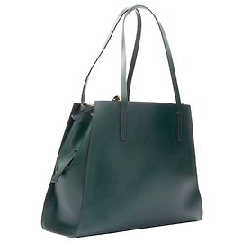 Sac tote structuré asymétrique en cuir saffiano vert MARNI avec fermeture éclair supérieure Vert
