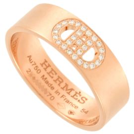 Hermès Hermes H. d'Ancre PM Ring in Pink Gold with Diamond Other