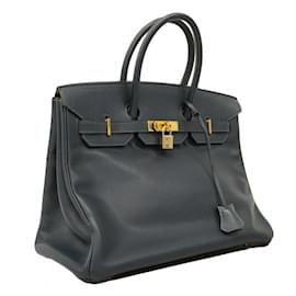 Hermès-Hermes Birkin 35 Handbag in Blue Indigo-Blue