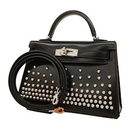 Hermès-Hermes Kelly 2 Cloute Handbag-Black