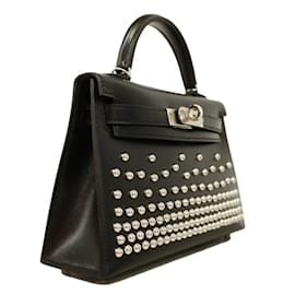 Hermès-Hermes Kelly 2 Cloute Handbag-Black