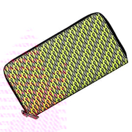 Christian Louboutin-Christian Louboutin Round Long Wallet-Black,Pink,Yellow