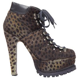 Alaïa Botinhas de plataforma com sola de borracha de pelo de bezerro leopardo marrom Alaia Marrom