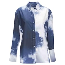 Alexander Mcqueen-Alexander McQueen Sky cloud blue cotton cuff button down shirt-Blue