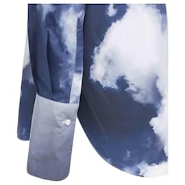 Alexander Mcqueen-Alexander McQueen Sky cloud blue cotton cuff button down shirt-Blue